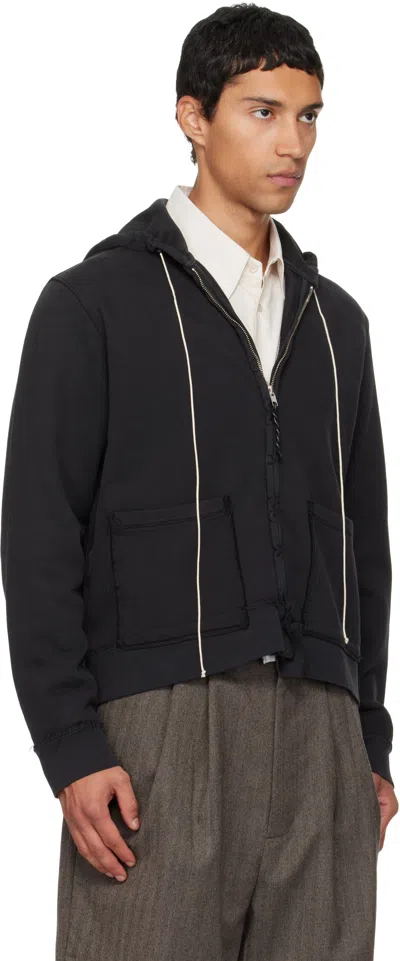 Camiel Fortgens Black Fitted Zip Hoodie In Black
