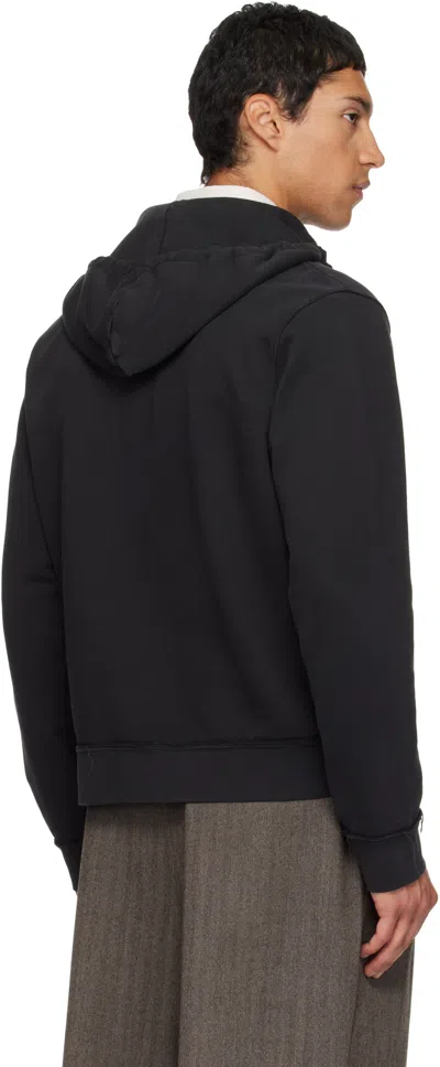 Camiel Fortgens Black Fitted Zip Hoodie In Black