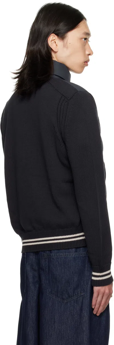 Moncler Long Sleeve Cardigan With Full-zip Closure In Black