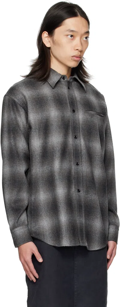 Ouat Gray Office Shirt In Black