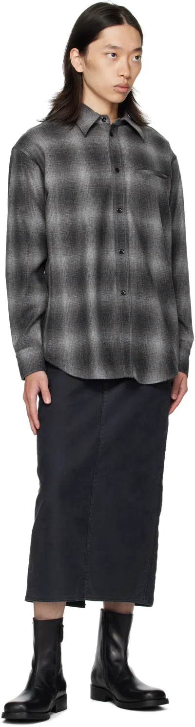 Ouat Gray Office Shirt In Black