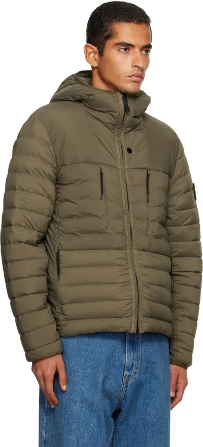 Stone Island Khaki 4100020 Seamless Tunnel Nylon Down-tc Jacket In Green