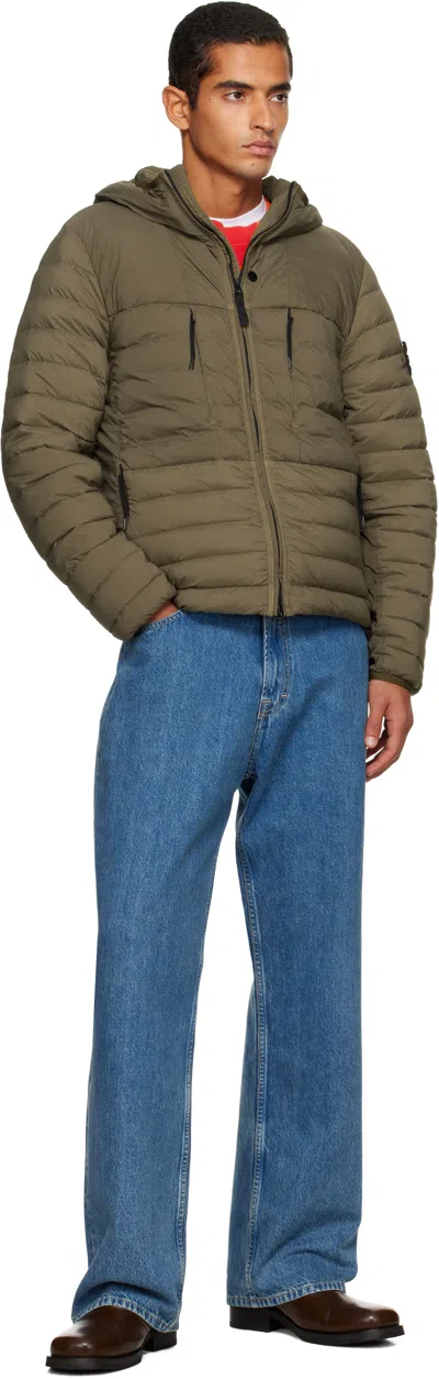 Stone Island Khaki 4100020 Seamless Tunnel Nylon Down-tc Jacket In Green