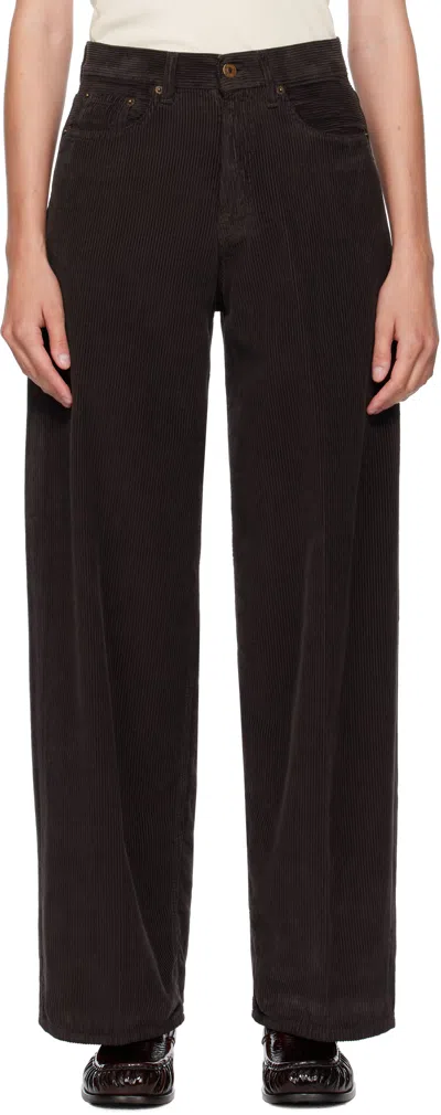 6397 Brown Loose Roomy Trousers In Black