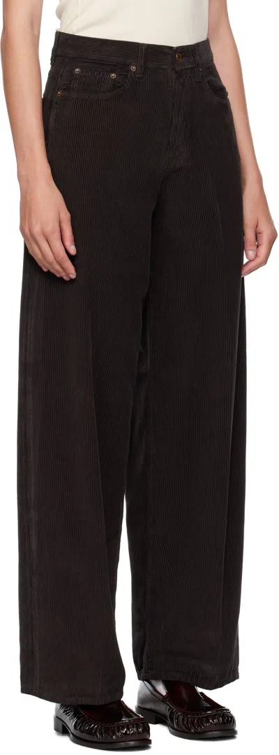 6397 Brown Loose Roomy Trousers In Black