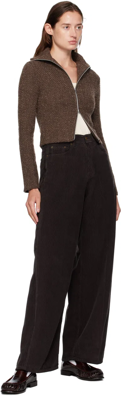 6397 Brown Loose Roomy Trousers In Black