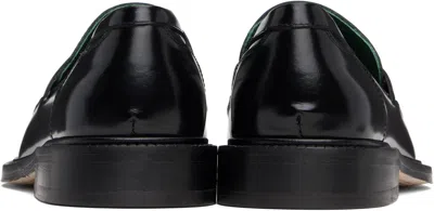 Vinny's Black Leather Townee Penny Loafers In Black