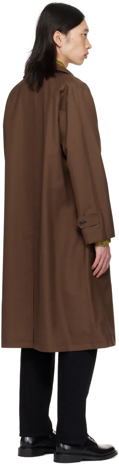 Vowels Brown Split Coat In Brown