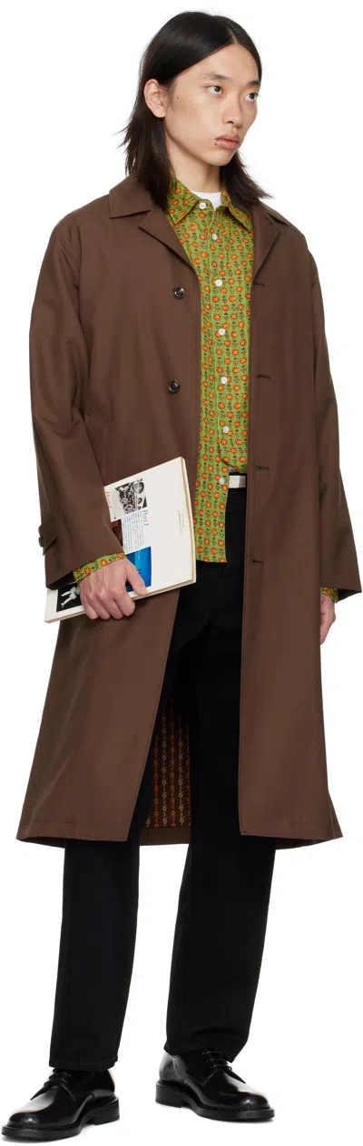 Vowels Brown Split Coat In Brown