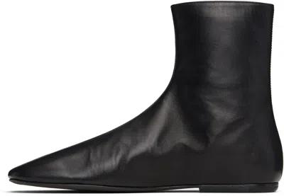 Dries Van Noten Black Leather Sock Boots In Black