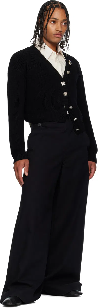 Dries Van Noten Black Leather Sock Boots In Black