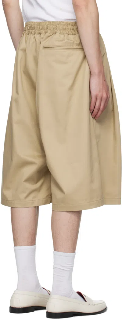 Willy Chavarria Beige Orale Elasticated Shorts In Brown