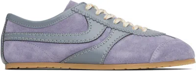 Dries Van Noten Lilac Suede Sneakers In Blue