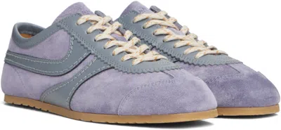 Dries Van Noten Lilac Suede Sneakers In Blue