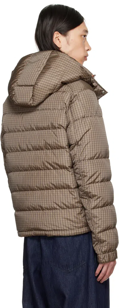 Moncler Jonage Houndstooth Nylon Down Jacket In Gray