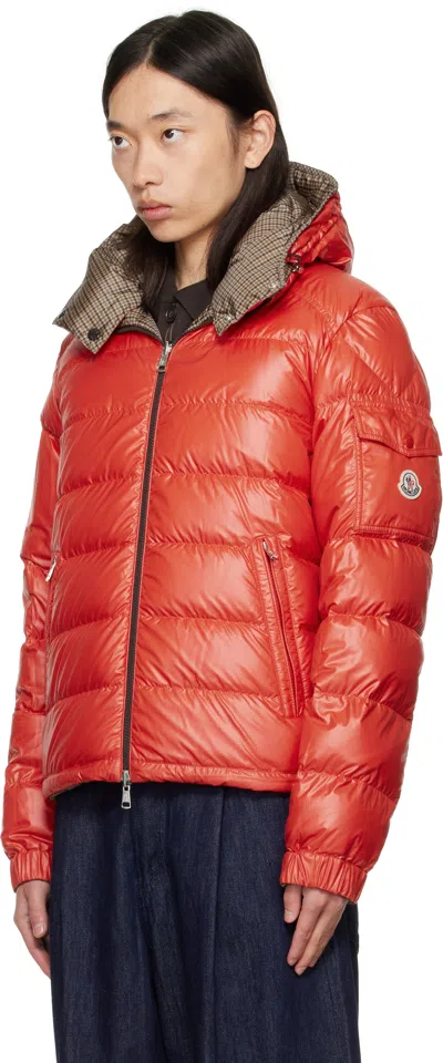 Moncler Jonage Houndstooth Nylon Down Jacket In Gray