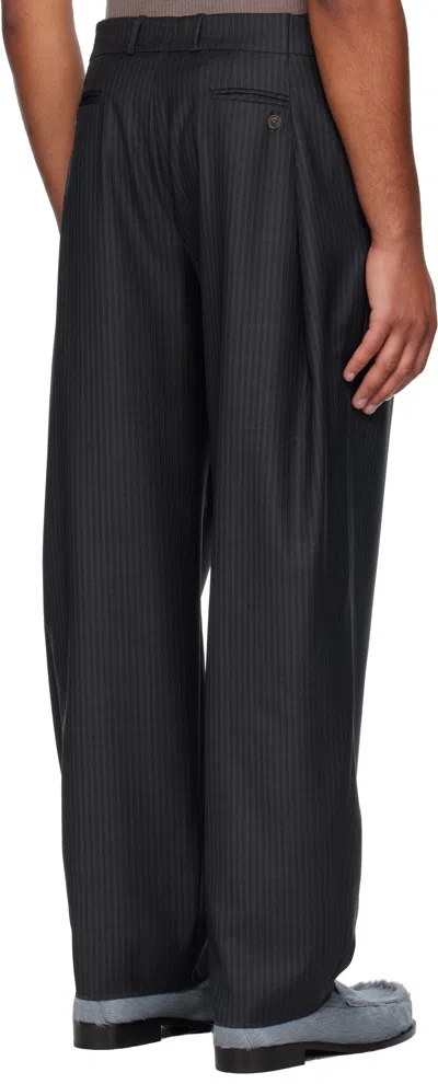Sonia Carrasco Gray Pleated Trousers In Black