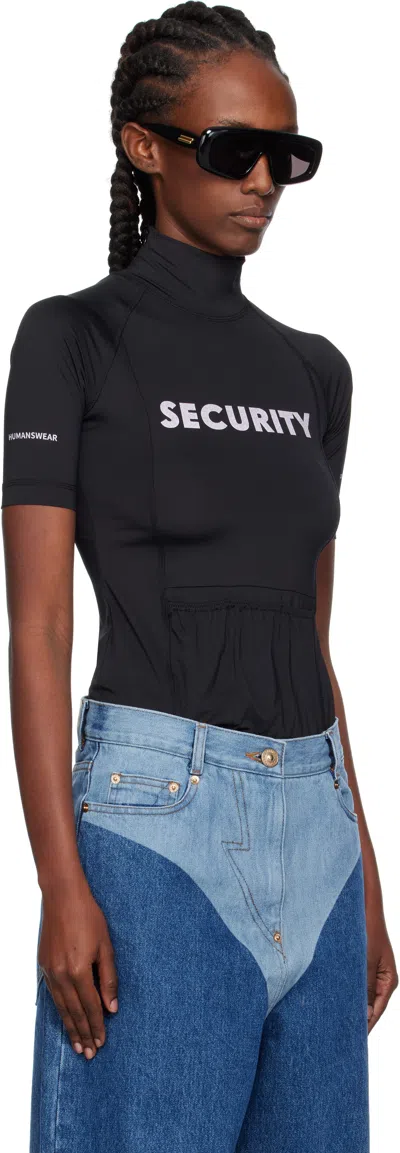 Pushbutton High-neck Top In Black