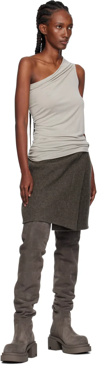 Rick Owens Gray Concordians Wader Bogun Tall Boots In Brown