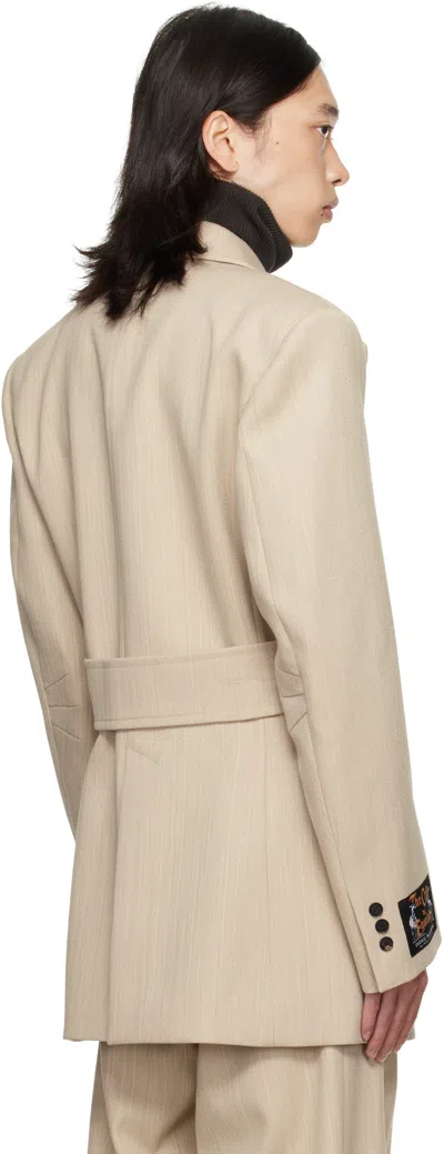Egonlab Beige Oversized Blazer In Gold