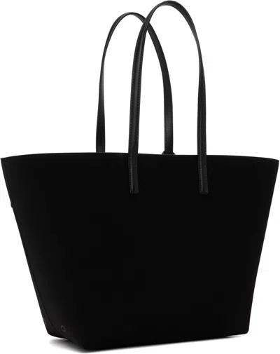 Moncler Mini Leather Tote Bag With Key Chain In Gray