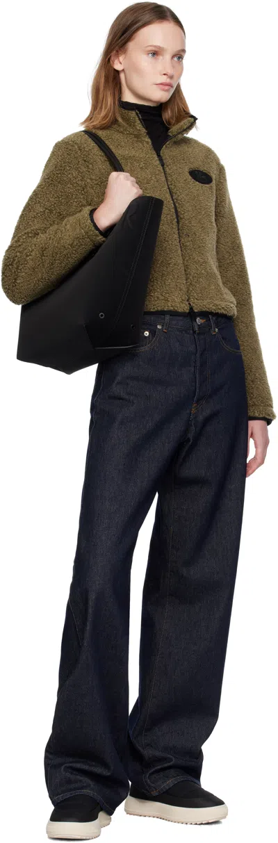 Moncler Mini Leather Tote Bag With Key Chain In Gray