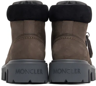 Moncler Peak City Lace-up Boots In Leather In Multi