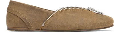 Jw Anderson Tan Biker Ballerina Flats In Multi