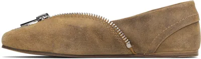 Jw Anderson Tan Biker Ballerina Flats In Multi
