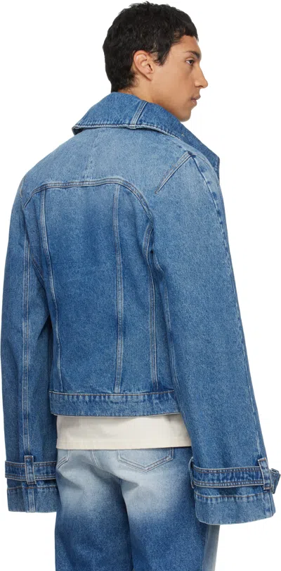 Egonlab Raglan Sleeve Denim Jacket In Blue