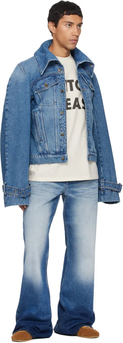 Egonlab Raglan Sleeve Denim Jacket In Blue
