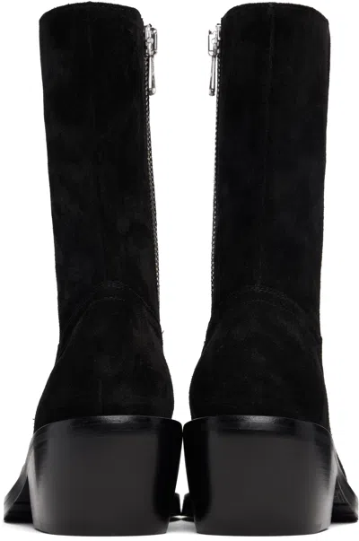 Dries Van Noten Black Zip Boots In Multi
