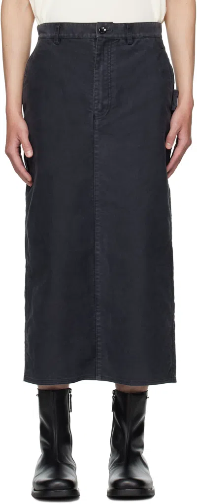 Ouat Black Office Midi Skirt In Black