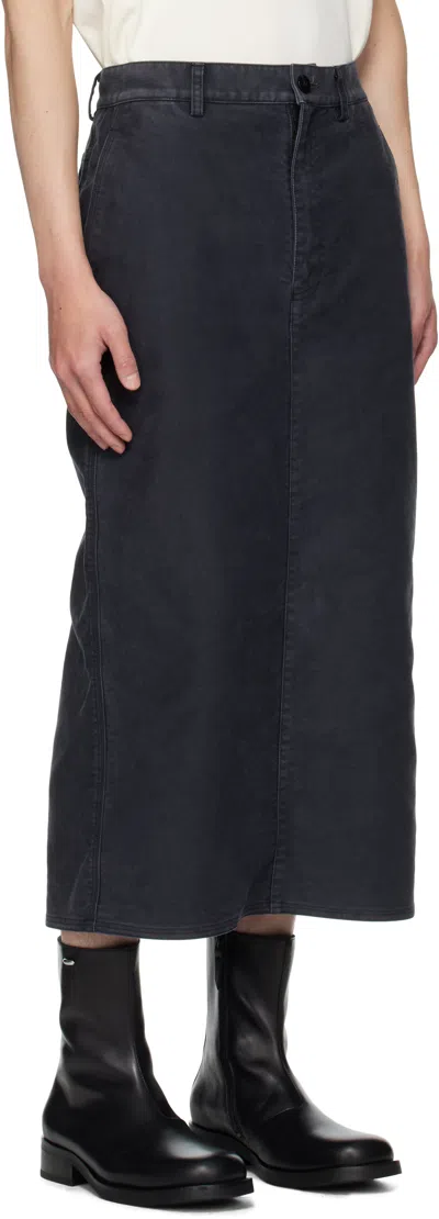 Ouat Black Office Midi Skirt In Black