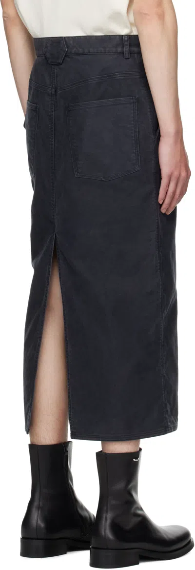Ouat Black Office Midi Skirt In Black