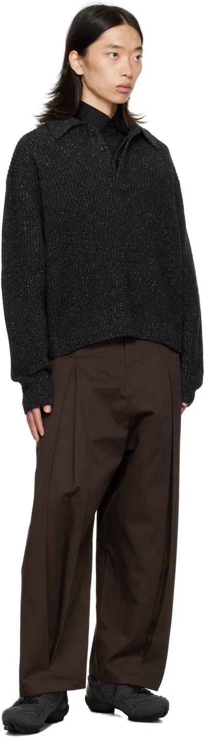 Sage Nation Brown Box Pleat Trousers In Brown