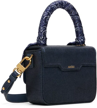 Amiri Navy 'ma' Denim Micro Bag In Blue