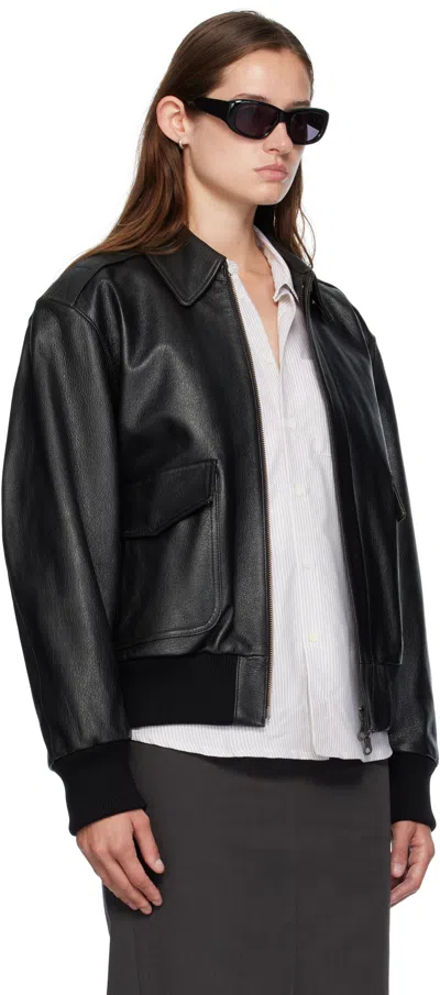 Coor Black A2 Leather Jacket In Black