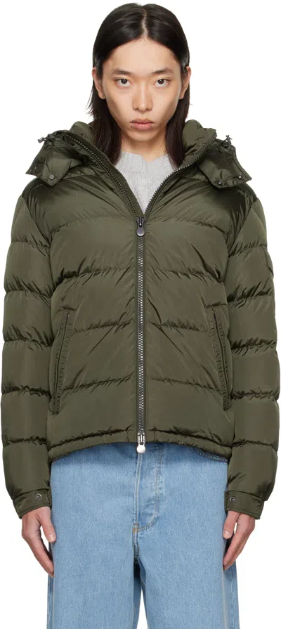 Moncler Khaki Galion Hooded Short Down Jacket