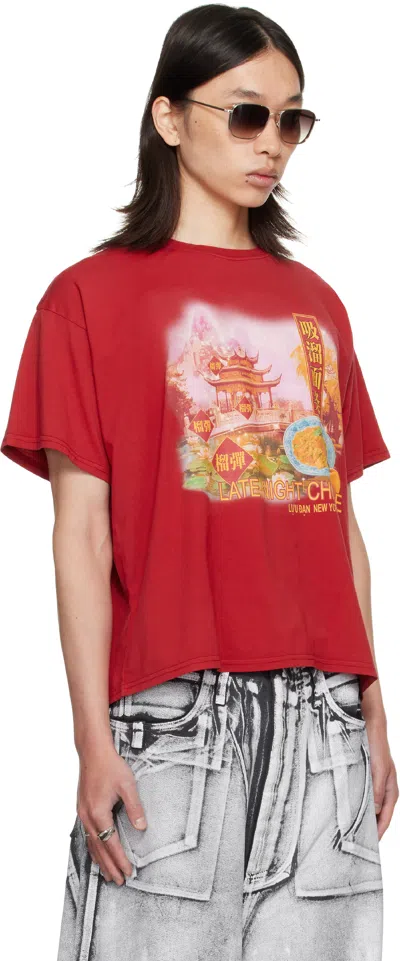 Lu'u Dan Slurp Noodles Box T-shirt In Red