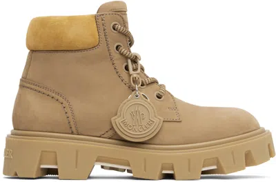 Moncler Peak City Ankle Boots Sneakers Beige In Brown