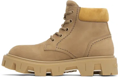 Moncler Peak City Ankle Boots Sneakers Beige In Brown