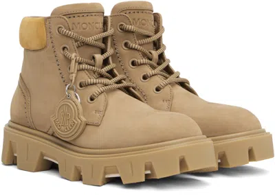 Moncler Peak City Ankle Boots Sneakers Beige In Brown