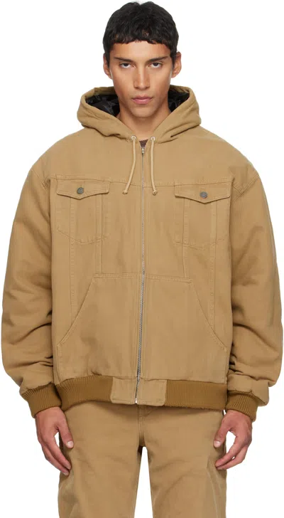 Egonlab Hooded Pocket Jacket In Brown