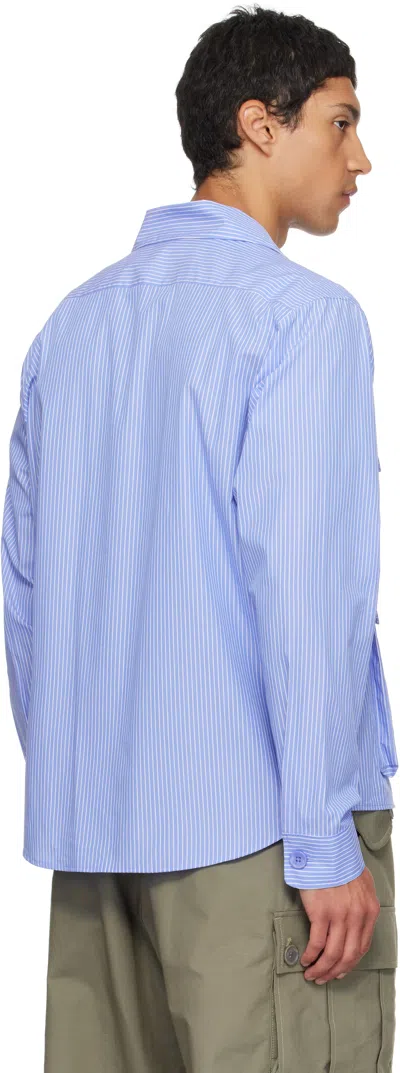Reese Cooper Blue Cargo Button Down Shirt In Blue