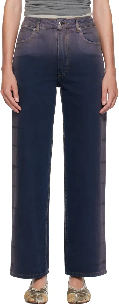 Eckhaus Latta Blue & Purple Wide Leg Jeans In Multi