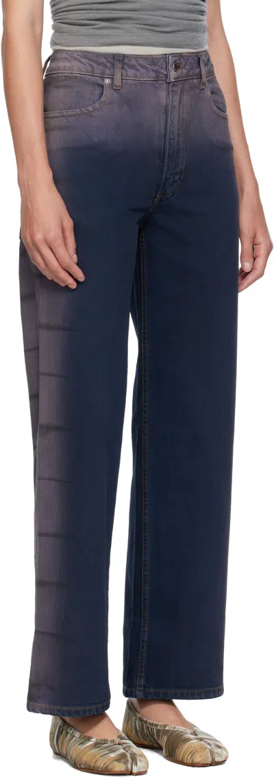 Eckhaus Latta Blue & Purple Wide Leg Jeans In Multi