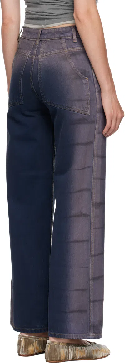 Eckhaus Latta Blue & Purple Wide Leg Jeans In Multi