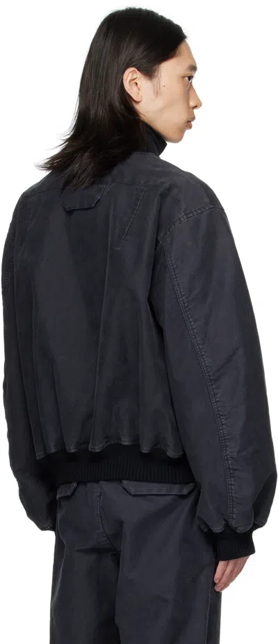 Ouat Black Faded Bomber Jacket In Black