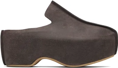 Jw Anderson Brown Platform Clogs In Brown